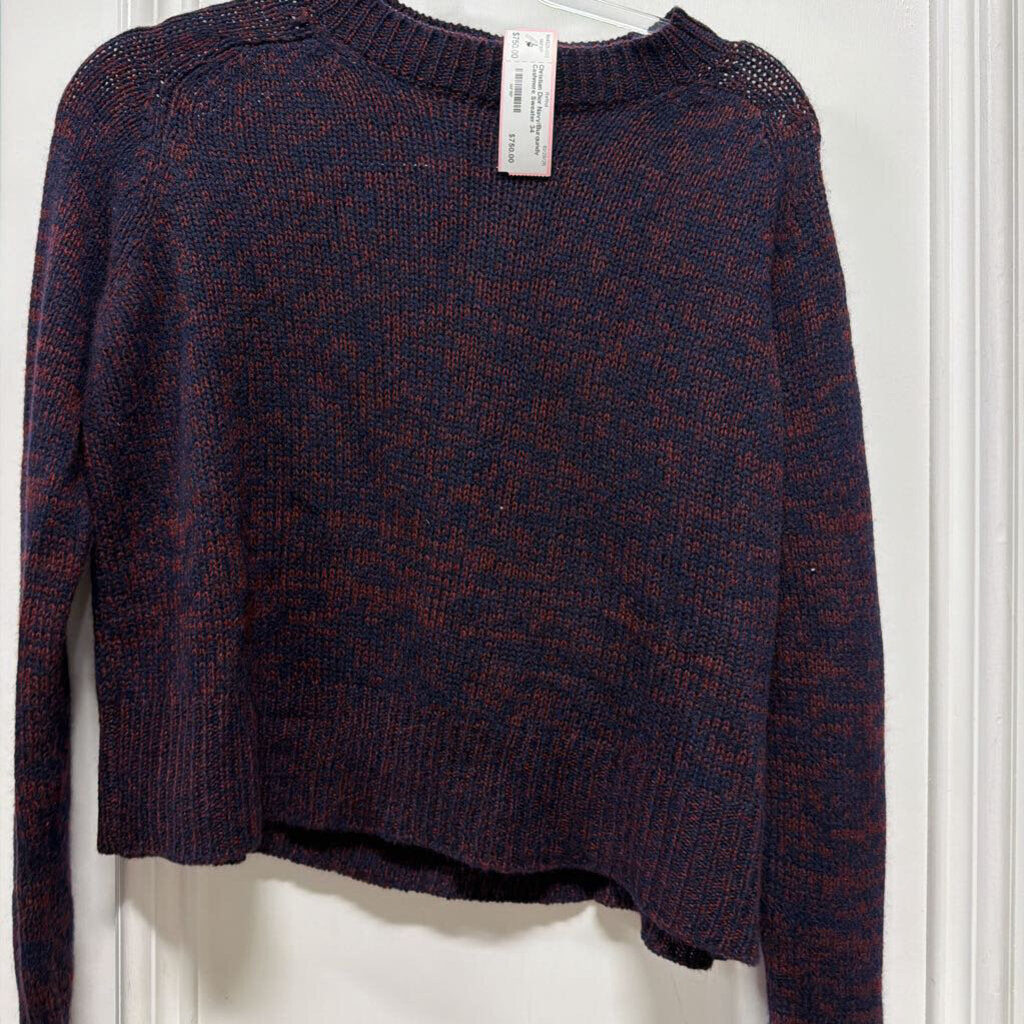 Navy/Burgundy Cashmere Sweater