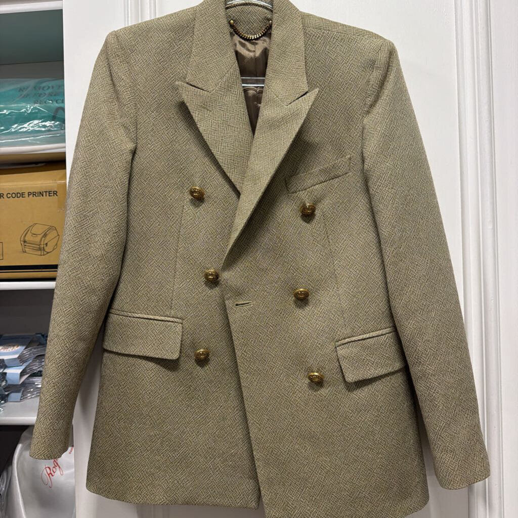Green Wool Double Breasted Blazer (WT 1140)