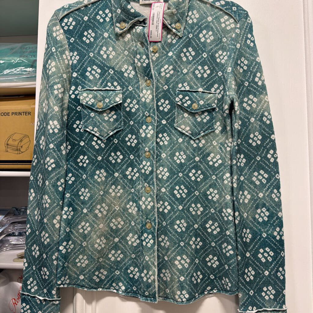 Green Patterned Cashmere Shirt (2695)
