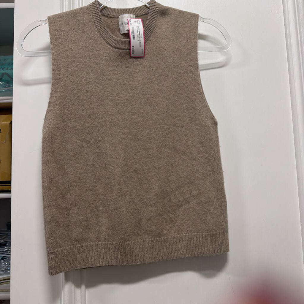 Beige Wool Blend Sweater Vest