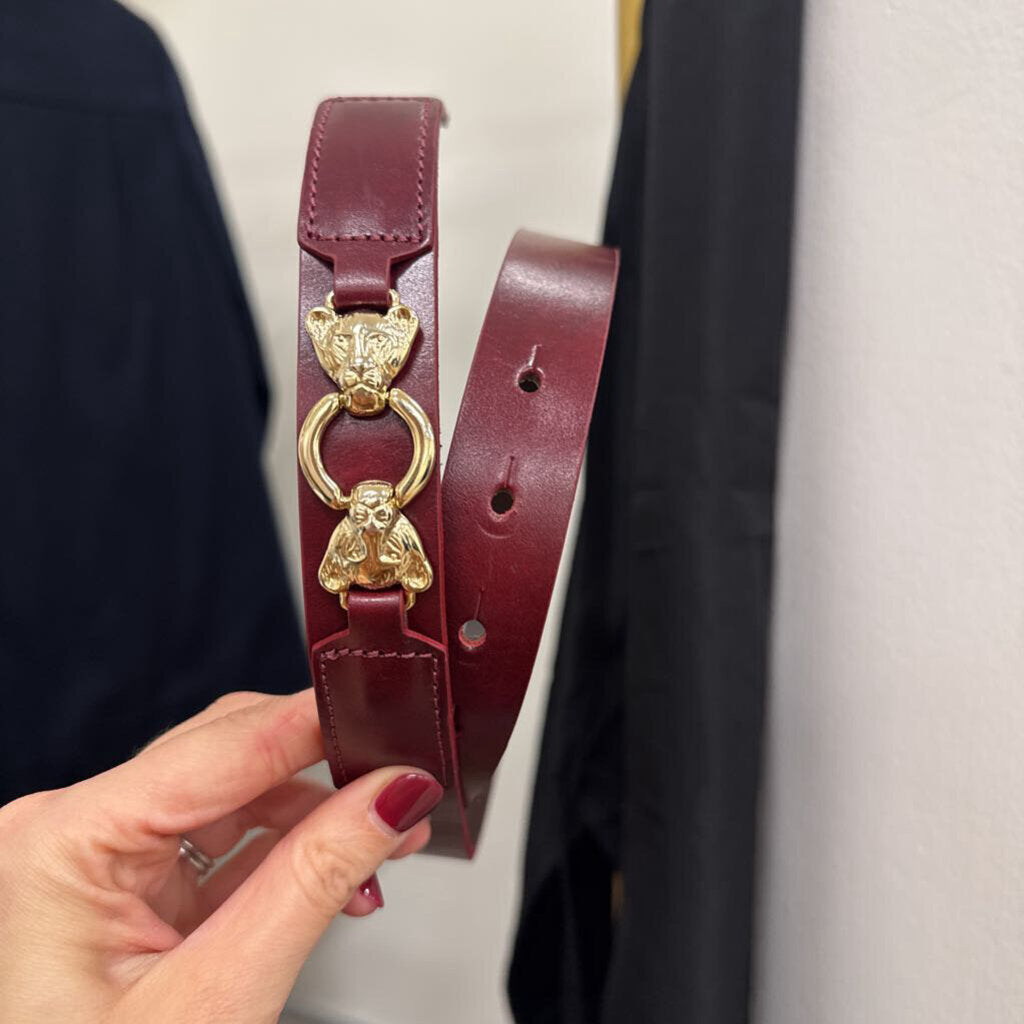Balzac Burgundy Leather Belt, 75