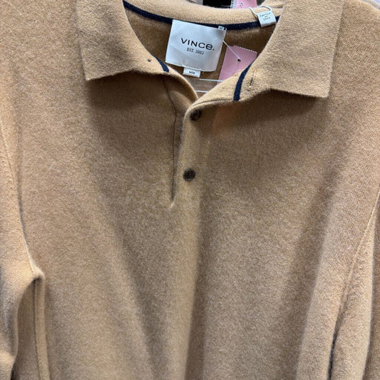 Beige Cashmere Polo Sweater