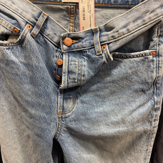 Blue Tapered High Rise Jeans