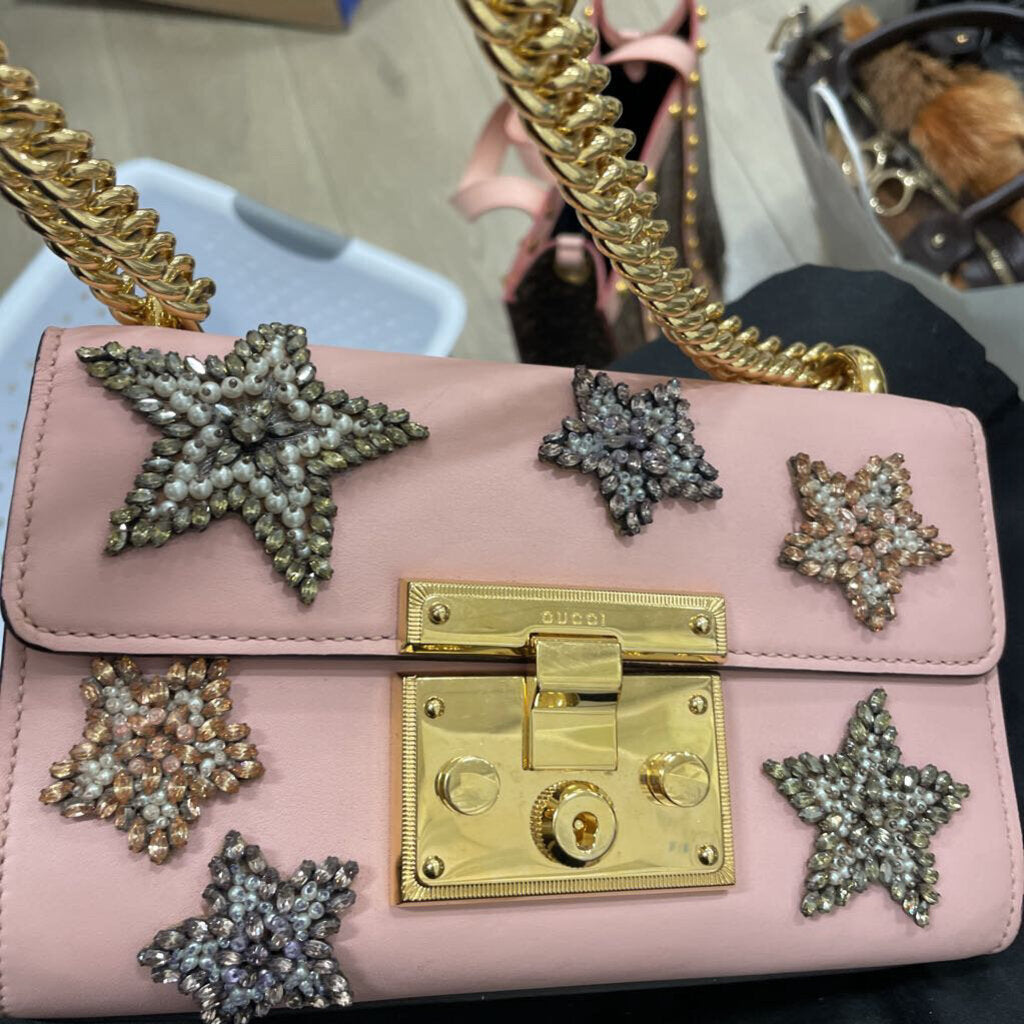 Pink Leather Star Detail Bag (2890)