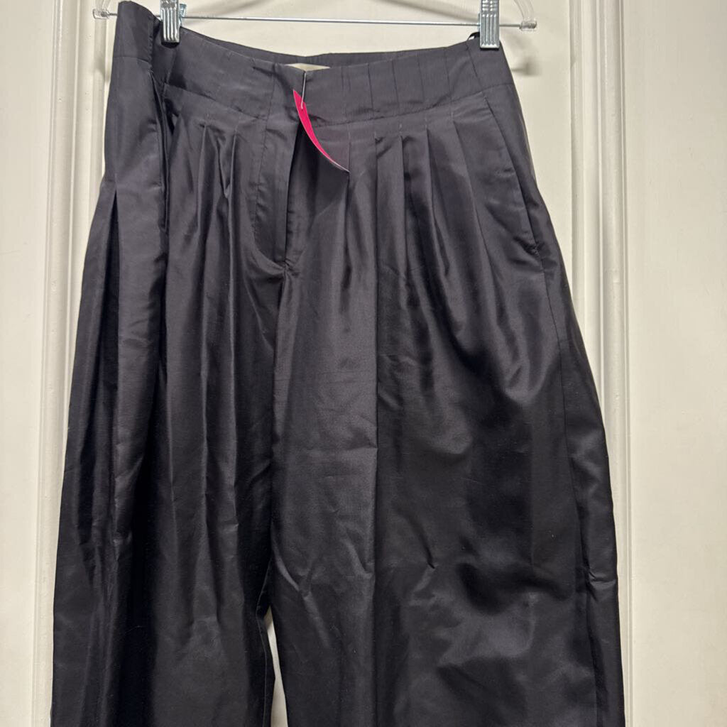 Black Silk Wide Leg Pant (NWT), 38