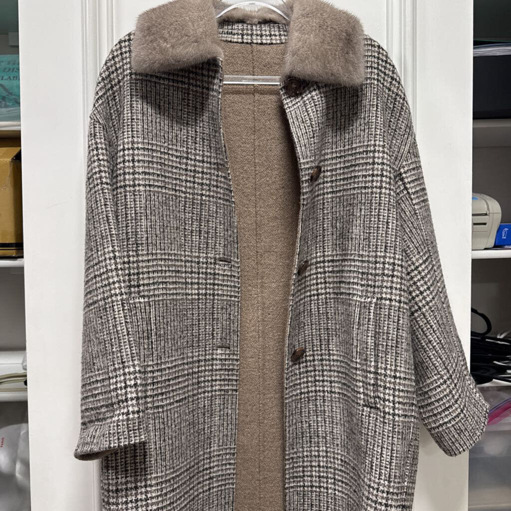 Gray Fur LIned Coat