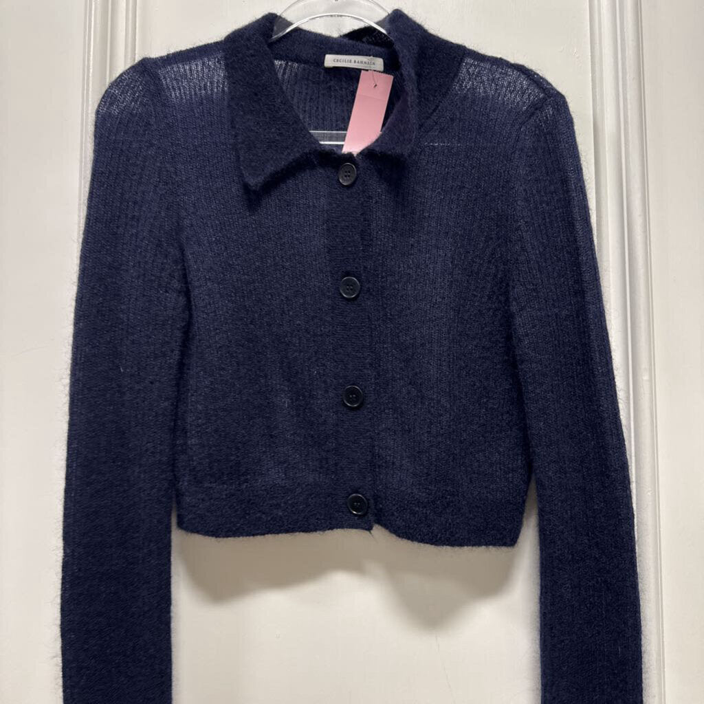 Navy Crop Cardigan